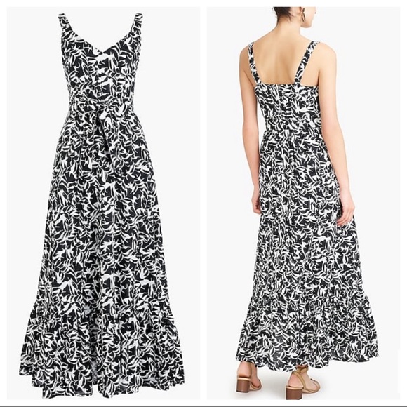 LAST ONE! J. CREW Tiered Cotton / Linen Maxi DRESS - Picture 6 of 8